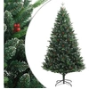 Image de Sapin de Noël artificiel à charnières avec baies rouges 180 cm 356733