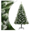 Image de Sapin de Noël Artificiel à Charnières avec Neige Floquée, Arbre de Noël avec Support, Décoration de Fête Intérieur Extérieur, Moderne, 180 cm
