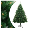 Image de Sapin de Noël Artificiel à Charnières avec Support, Arbre de Noël avec Pointes, Décoration de Fête Intérieur Extérieur, Moderne, 210 cm