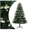 Image de Sapin de Noël Artificiel à Charnières avec Neige Floquée, Arbre de Noël avec Pointes, Décoration de Fête Intérieur Extérieur, Moderne, 180 cm