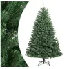 Image de Sapin de Noël Artificiel à Charnières avec Support, Arbre de Noël avec Pointes, Décoration de Fête Intérieur Extérieur, Moderne, Vert 150 cm