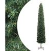 Image de Sapin de Noël mince avec support 210 cm PVC, sapin de Noël, sapin de Noël artificiel, sapin de Noël avec support, décoration de Noël