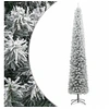 Image de Sapin de Noël Mince avec Support et Flocon de Neige, Arbre de Noël Artificiel, Décoration de Fête Vacance Intérieur Extérieur, 270 cm PVC