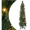 Image de Arbre de Noël Artificiel Pré-éclairé avec 80 LED, Sapin de Noël avec Support, Décoration de Vacances, Ornement de Fête Intérieur Extérieur, 150 cm
