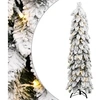 Image de Sapin de Noël artificiel pré-éclairé avec 80 LED-neige floquée 357697