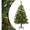 Image de Sapin de Noël artificiel articulé avec pommes de pin 120 cm