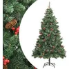 Image de Sapin de Noël Artificiel avec Pommes de Pin et Baies, Arbre de Noël avec Aiguilles de Pin, Décoration de Fête Vacance Intérieur Extérieur, 180 cm