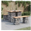Image de Table de jardin Gabion Design 100x70x72 cm Bois massif Pin 834365