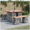 Image de Table de jardin Gabion Design 100x102x72 cm Bois massif Douglas 834369