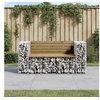 Image de Banc de jardin design gabion 143x71x65,5cm bois de pin imprégné 834379