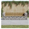 Image de Banc de jardin design gabion 244x71x65,5cm bois de pin imprégné 3196241