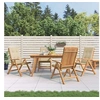 Image de Lot de 4 chaise en teck pliable exterieur H. 104 cm beige