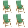 Image de Lot de 4 chaise H. 93 cm pliable exterieur en teck vert