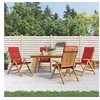 Image de Lot de 4 chaise exterieur pliable en teck H. 104 cm marron
