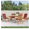 Image de Lot de 4 chaise exterieur pliable en teck H. 104 cm rouge