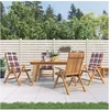 Image de Lot de 4 chaise en teck pliable exterieur H. 93 cm marron