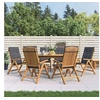 Image de Lot de 6 chaise exterieur empilable pliable H. 104 cm en teck marron