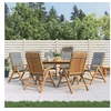 Image de Lot de 6 chaise H. 104 cm pliable en teck exterieur gris