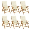 Image de Lot de 6 chaise exterieur pliable H. 104 cm en teck beige