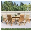 Image de Lot de 6 chaise H. 104 cm pliable exterieur en teck beige