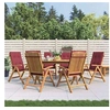 Image de Lot de 6 chaise exterieur pliable en teck H. 104 cm rouge