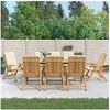 Image de Lot de 8 chaise H. 104 cm pliable exterieur en teck beige