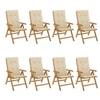 Image de Lot de 8 chaise H. 104 cm pliable exterieur en teck marron