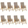 Image de Lot de 8 chaise H. 104 cm exterieur marron en teck