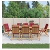 Image de Lot de 8 chaise exterieur pliable H. 104 cm en teck rouge