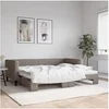 Image de Lit de jour avec lit gigogne taupe 90x200 cm tissu 3196581
