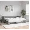 Image de Lit de jour avec gigogne et matelas gris clair 80x200 cm tissu 3196591