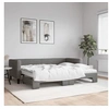 Image de Lit de jour avec gigogne et matelas gris foncé 80x200 cm tissu 3196592