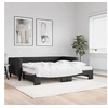 Image de Lit de jour avec gigogne et matelas noir 90x200 cm tissu 3196598