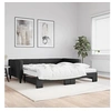 Image de Slaapbank met onderschuifbed en matrassen 100x200 cm stof zwart3196603