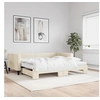 Image de Slaapbank met onderschuifbed en matrassen 100x200 cm stof cràme3196605