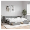 Image de Lit de jour avec gigogne et tiroirs gris clair 90x200 cm tissu 3196614