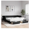 Image de Slaapbank met onderschuifbed en lades 100x200 cm stof zwart3196621