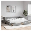 Image de Lit de jour avec gigogne et tiroirs gris clair 80x200 cm tissu 3196627