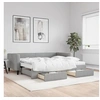 Image de Lit de jour avec gigogne et tiroirs gris clair 90x200 cm tissu 3196632