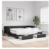 Image de Lit de jour avec gigogne et tiroirs noir 90x200 cm tissu 3196634