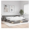 Image de Lit de jour avec gigogne et tiroirs gris foncï¿½ 100x200 cm tissu 3196638