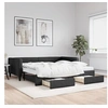 Image de Slaapbank met onderschuifbed en lades 100x200 cm stof zwart3196639