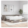 Image de Lit de jour avec gigogne et tiroirs taupe 100x200 cm tissu 3196640