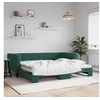 Image de Lit de jour avec lit gigogne vert foncé 90x200 cm velours 3196693