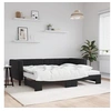 Image de Lit de jour avec lit gigogne et matelas noir 80x200 cm velours 3196712