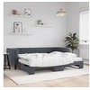 Image de Lit de jour avec gigogne et matelas gris foncé 90x200cm velours, canapé-lit, canapé-lit confortable, lit de jour 3196716