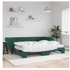 Image de Lit de jour avec gigogne et matelas vert foncé 90x200cm velours 3196717