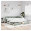 Image de Slaapbank onderschuifbed en lades 100x200 cm fluweel lichtgrijs3196770