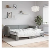 Image de Slaapbank onderschuifbed en matrassen 80x200 cm stof lichtgrijs3196829