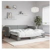 Image de Slaapbank onderschuifbed matrassen 100x200 cm stof lichtgrijs3196839